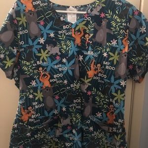 Women’s jungle book scrub top size XL